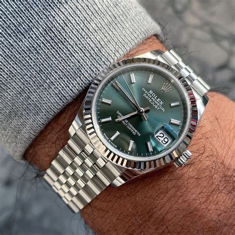 rolex date just green dial.